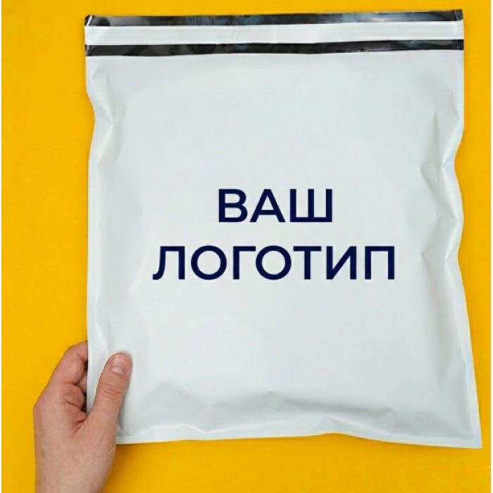 Бандерольний Кур'єрський Пакет Білого кольору матовий 43х48см З Вашим Логотипом