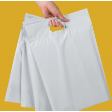 Білий Кур'єрський Пакет з ручкою 30х34см 40 см клапан З Вашим Логотипом