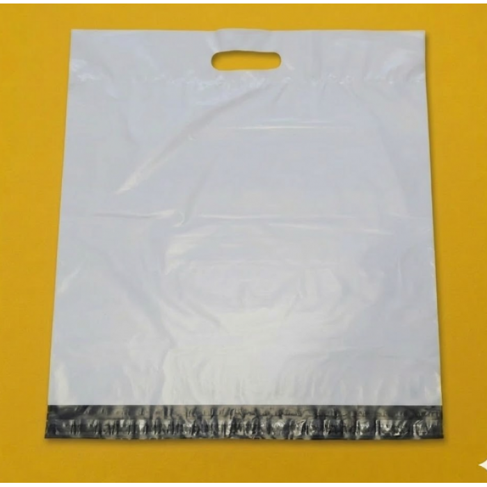 Білий Кур'єрський Пакет з ручкою 40х40см 40 см клапан З Вашим Логотипом