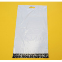 Biała torba kurierska z uchwytem 40x54cm 40 cm klapa z Twoim logo