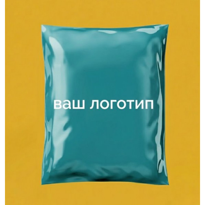 Turkusowa torba kurierska 30x40cm, zawór 40mm z Twoim logo