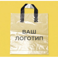 Torba pętelkowa 60mkm 30x35cm przezroczysta z czarnym uchwytem i Twoim logo