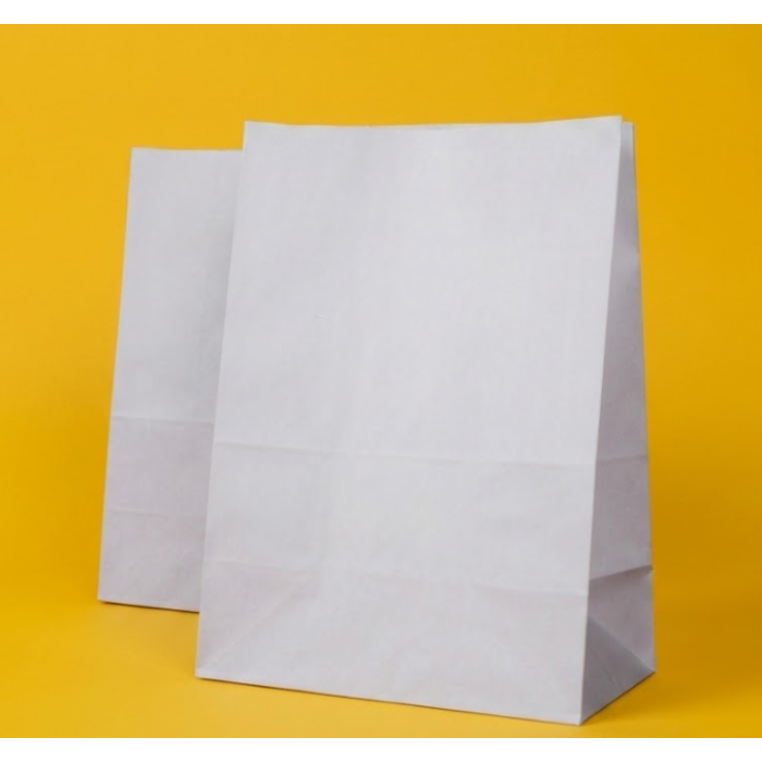Крафт Пакет З Вашим Логотипом Білого Кольору 25х35cм Без ручок 
