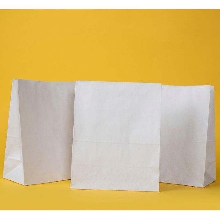 Крафт Пакет З Вашим Логотипом Білого Кольору 25х35cм Без ручок 