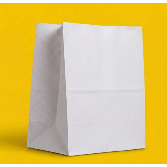 Крафт Пакет З Вашим Логотипом Білого Кольору 32х30cм Без ручок 