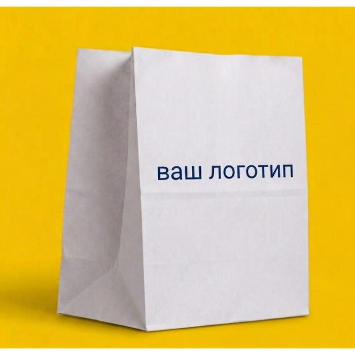 Крафт Пакет З Вашим Логотипом Білого Кольору 32х30cм Без ручок 