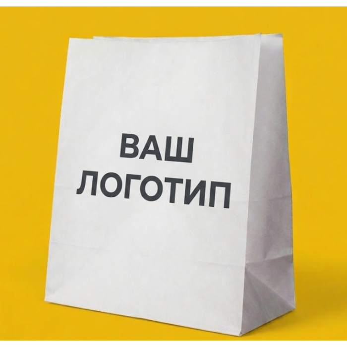 Крафт Пакет З Вашим Логотипом Білого Кольору 32х42cм Без ручок 