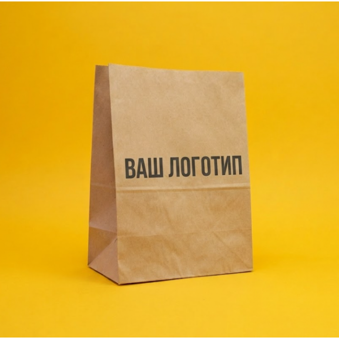 Крафт Пакет З Вашим Логотипом Бурого Кольору 25х35cм Без ручок 