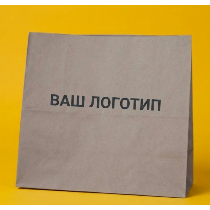 Крафт Пакет З Вашим Логотипом Бурого Кольору 32х30cм Без ручок 