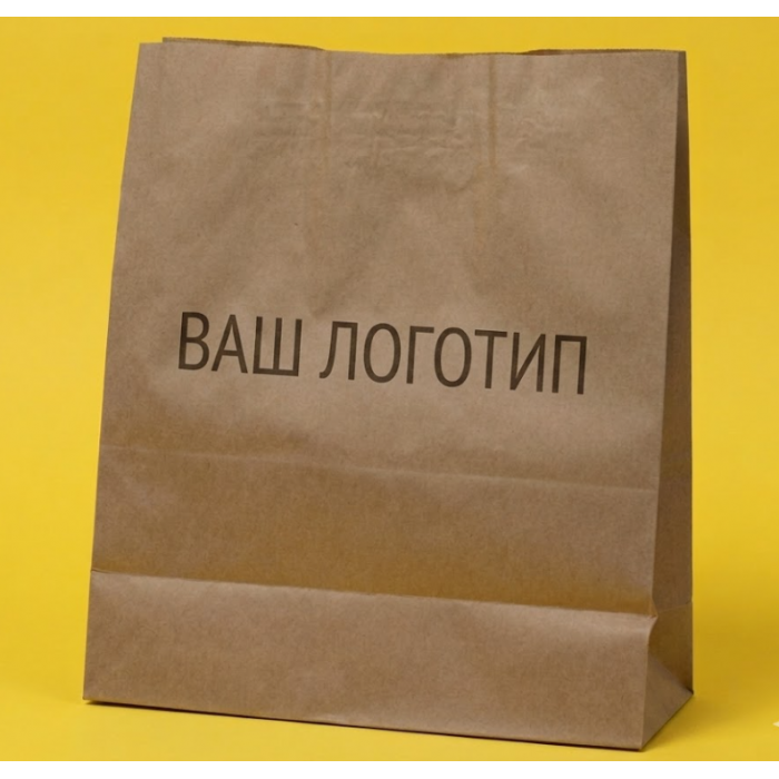 Крафт Пакет З Вашим Логотипом Бурого Кольору 32х42cм Без ручок 
