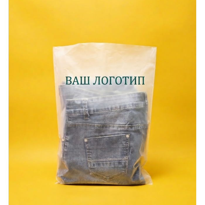 Фасувальний Матовий Прозорий Пакет 40х60см З Вашим Логотипом