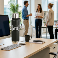 Metalowy termos próżniowy ALBUS 1000 ml z logo