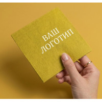 Serwetki papierowe żółte z nadrukowanym logo 33x33 cm (2-warstwowe) składane na 1/4