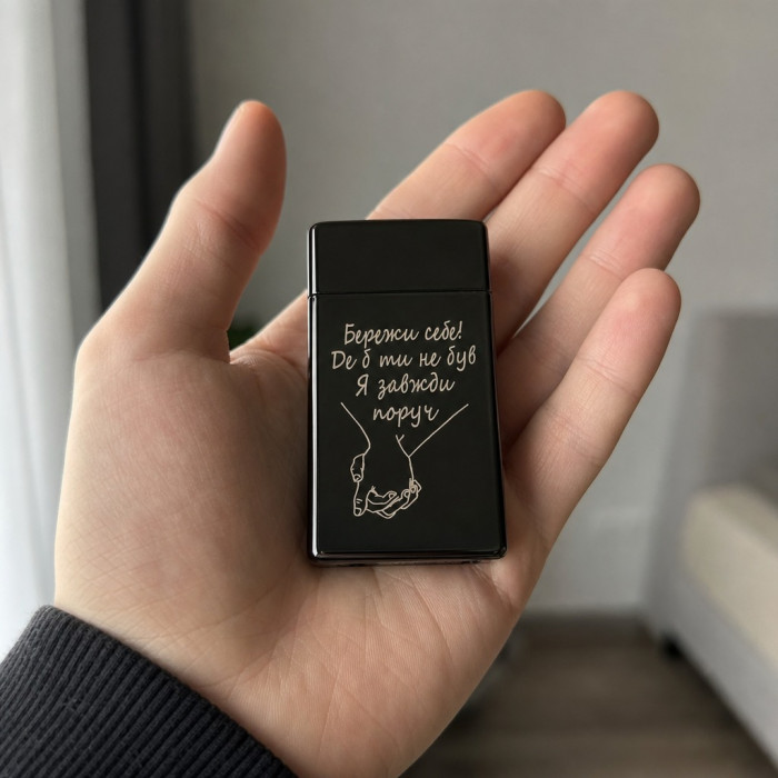 Запальничка 2 в 1 газ і USB пласка з лазерним гравіюванням