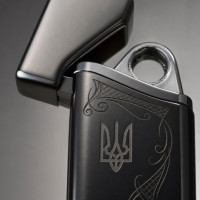 Запальничка електрична USB металева чорна з гравіюванням