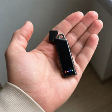 Запальничка електрична USB металева чорна з гравіюванням
