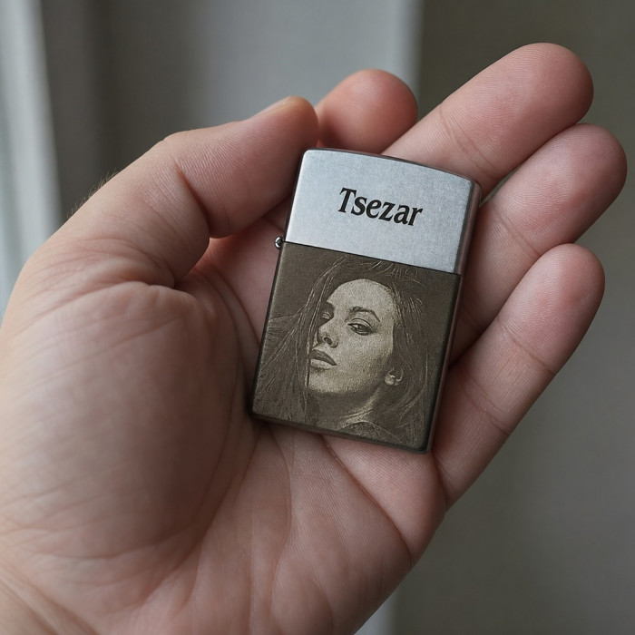 Запальничка Zippo бензинова сталева з лазерним гравіюванням