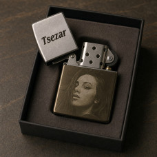 Запальничка Zippo бензинова сталева з лазерним гравіюванням
