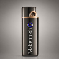 Запальничка USB електрична чорна глянцева тонка 15 мм