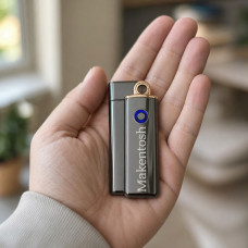 Запальничка USB електрична чорна глянцева тонка 15 мм