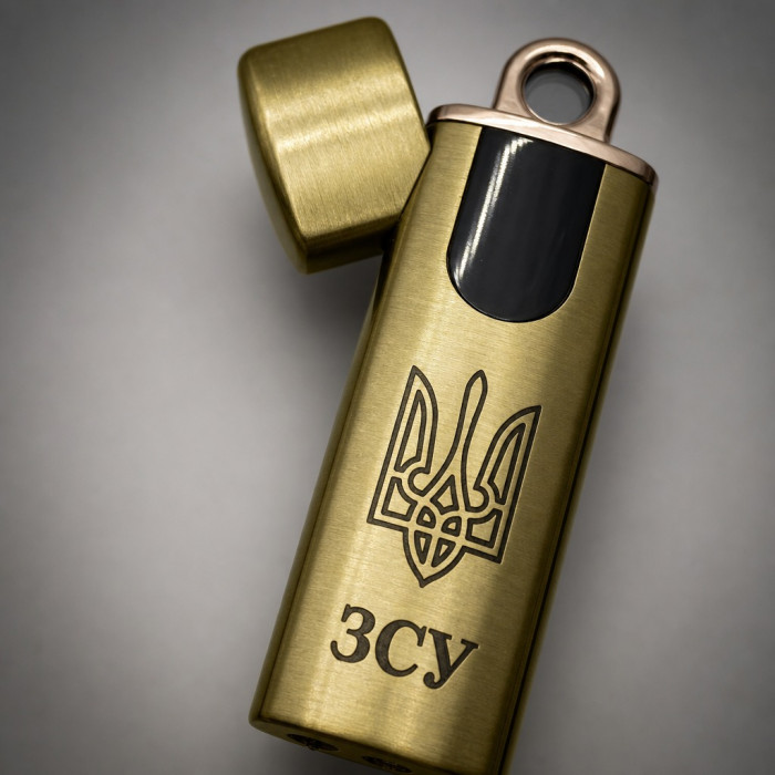 Запальничка USB електрична золотиста з лазерним гравіюванням