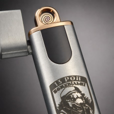 Запальничка USB електрична сріблясти з лазерним гравіюванням