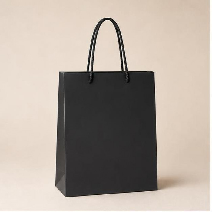 Torba laminowana czarna pionowa 28x32x11.5 cm