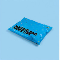 Брендированный логистический пакет А4 24х32 см в голубом цвете без кармана Надежный курьерский пакет