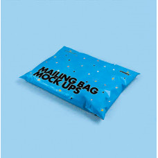 Брендированный логистический пакет А4 24х32 см в голубом цвете без кармана Надежный курьерский пакет