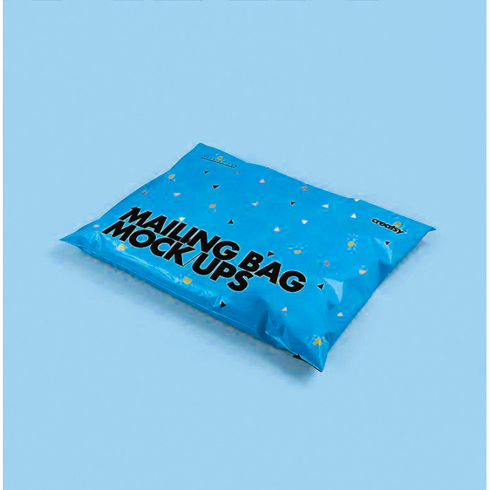 Брендированный логистический пакет А4 24х32 см в голубом цвете без кармана Надежный курьерский пакет