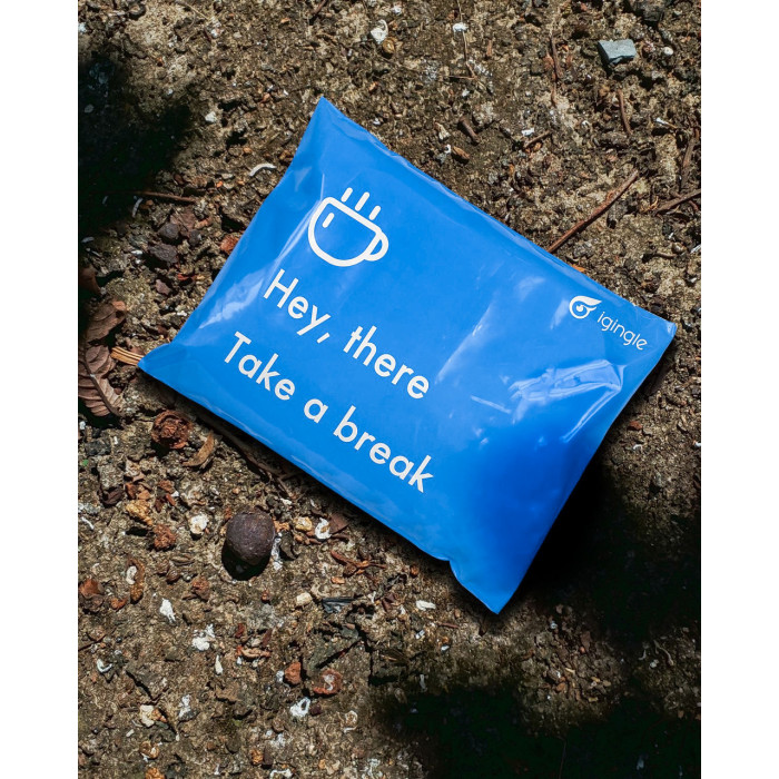 Брендированный логистический пакет А4 24х32 см в голубом цвете без кармана Надежный курьерский пакет