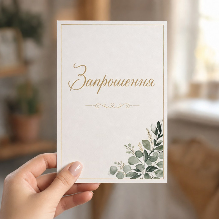 Запрошення з друком, картон 300 г/м²